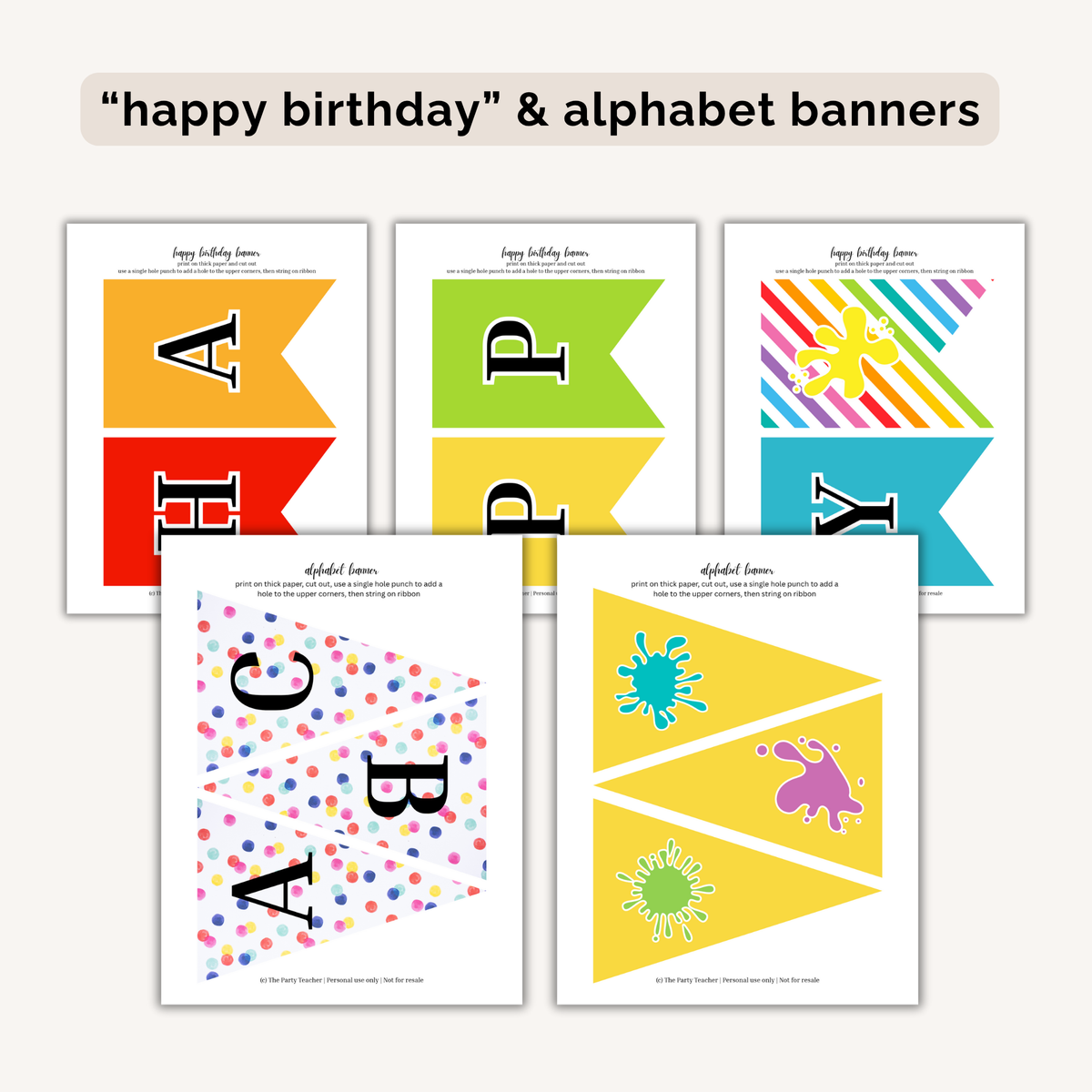 Art Birthday Party Printables INSTANT DOWNLOAD