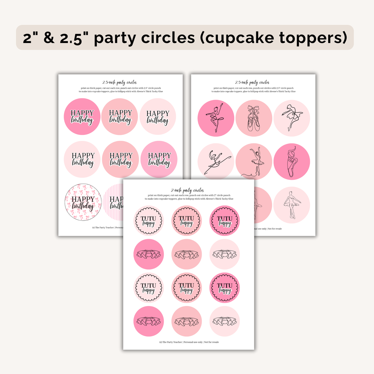 Ballerina Birthday Party Printables INSTANT DOWNLOAD