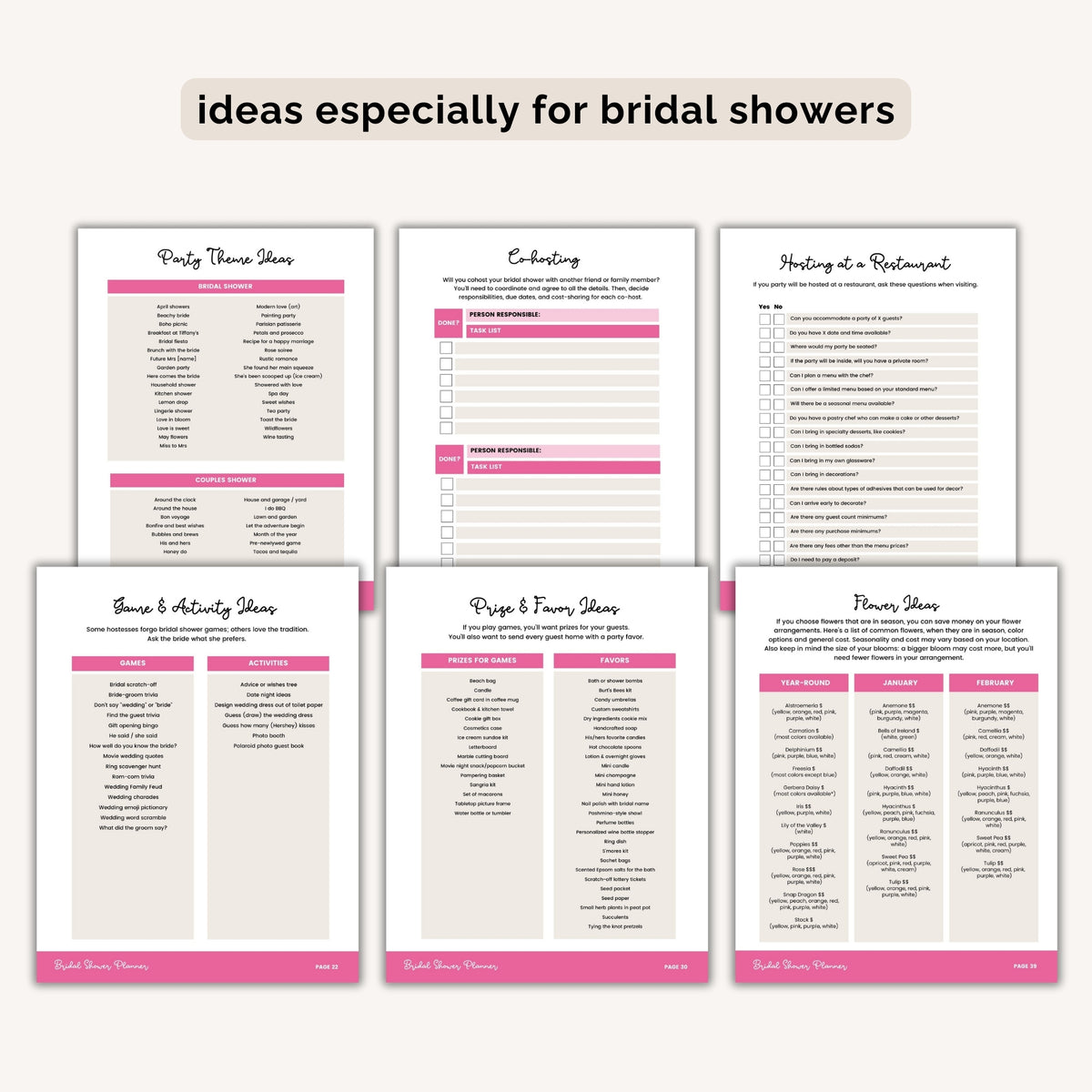Bridal Shower Planner INSTANT DOWNLOAD
