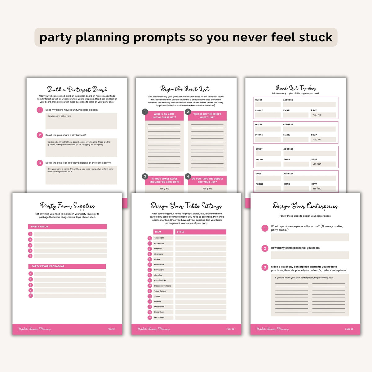 Bridal Shower Planner INSTANT DOWNLOAD