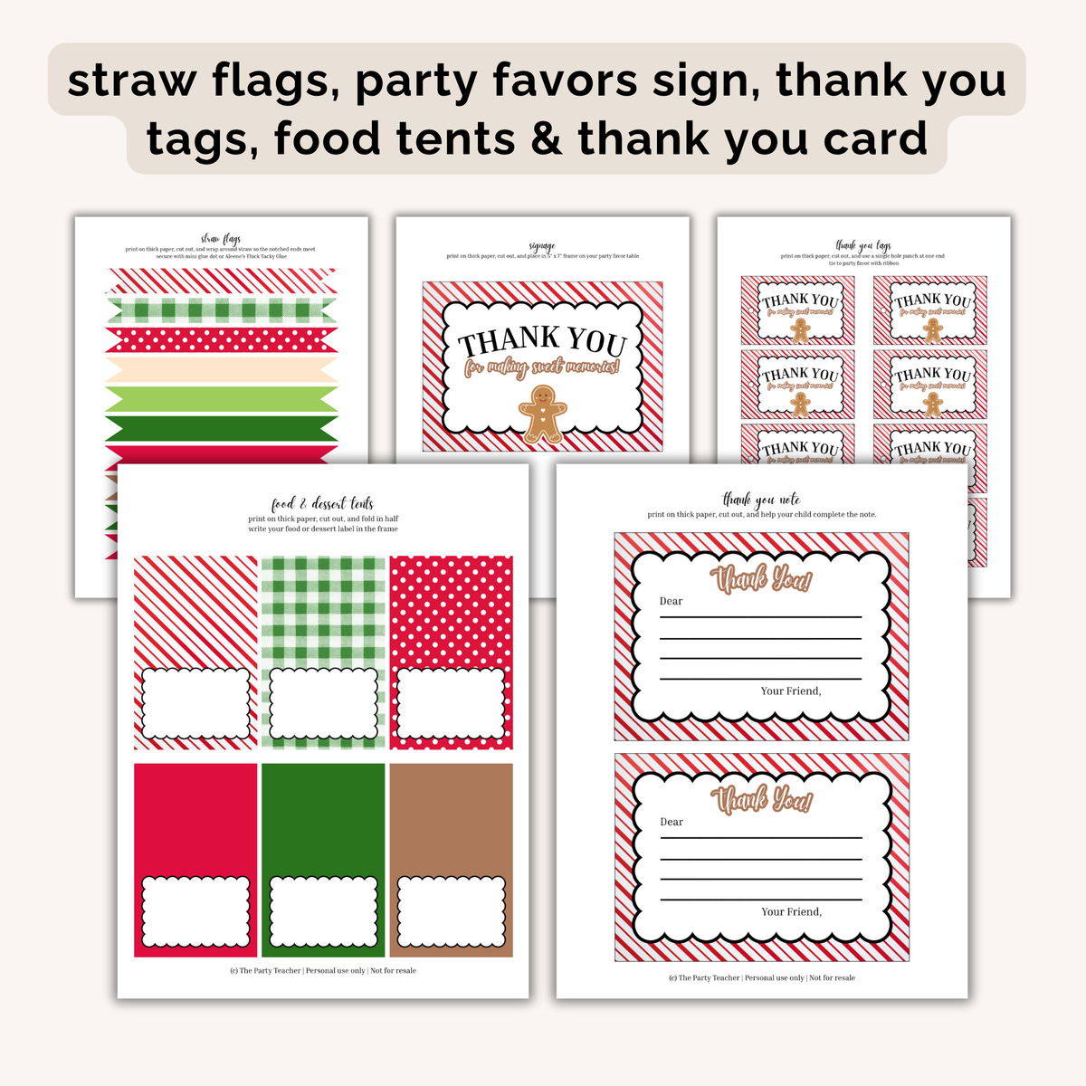 Christmas Cookie Decorating Party Printables INSTANT DOWNLOAD