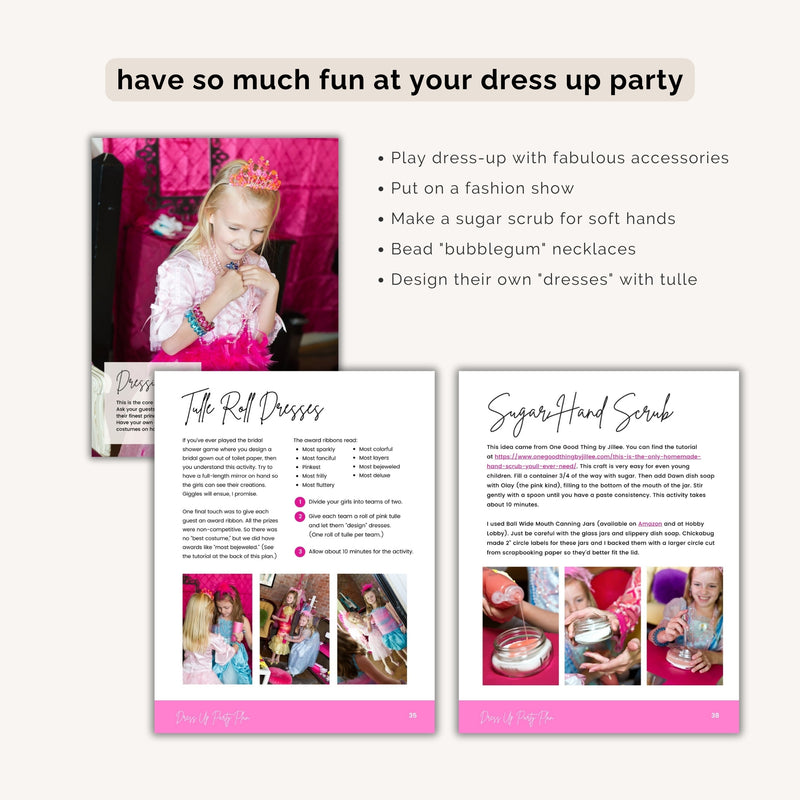 Dress Up Birthday Party Plan INSTANT DOWNLOAD