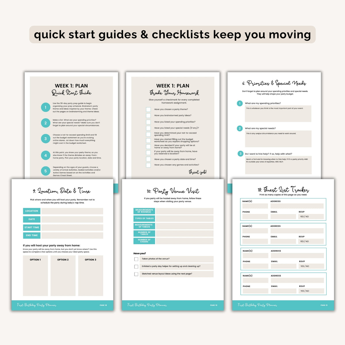 First birthday party planner quick start guides - The Party Teacher