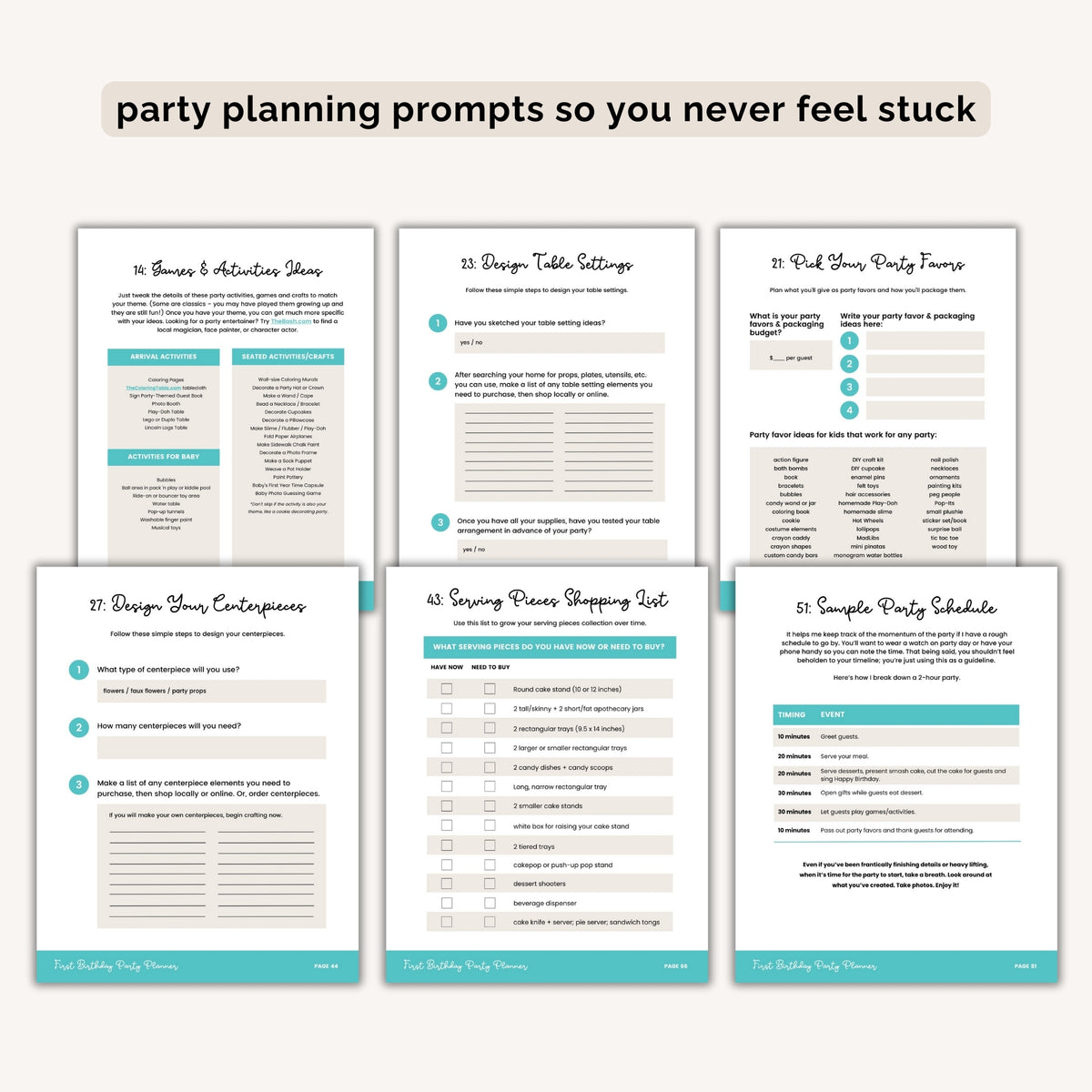 First birthday party planner party planning prompts - The Party Teacher