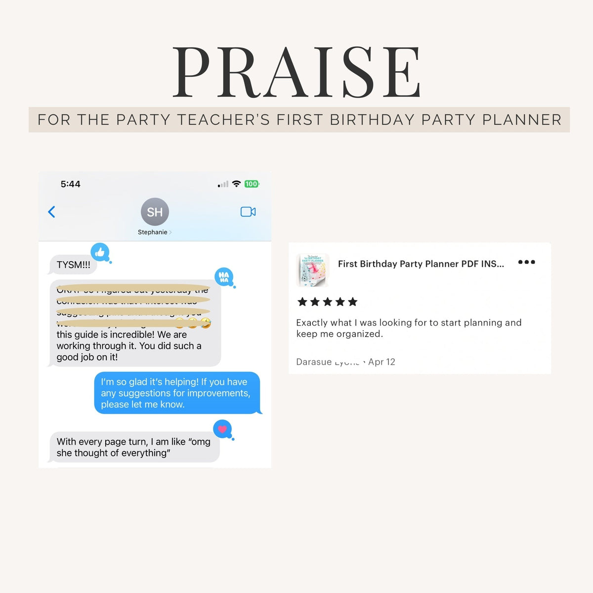 First birthday party planner - testimonials - The Party Teacher