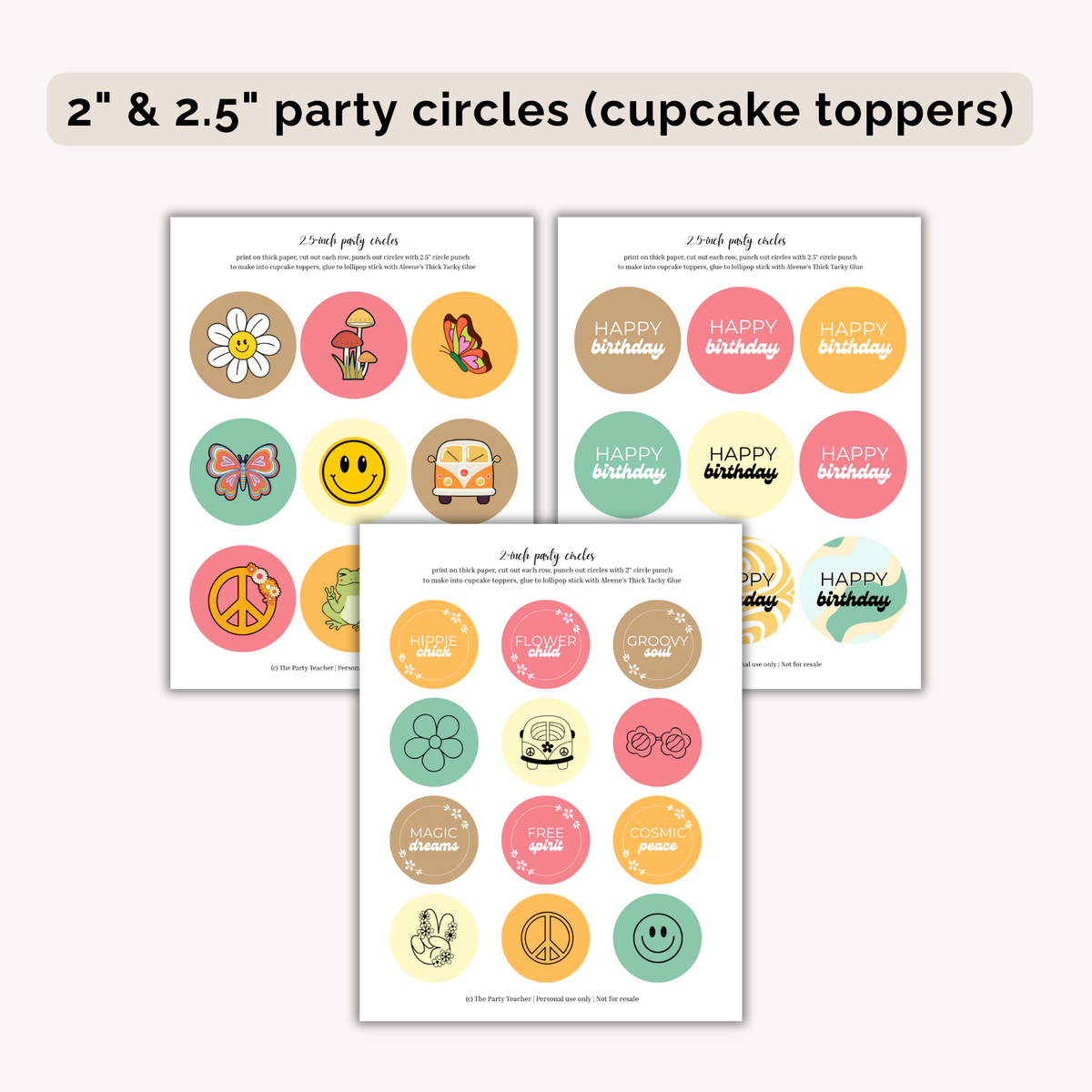Groovy Birthday Party Printables INSTANT DOWNLOAD