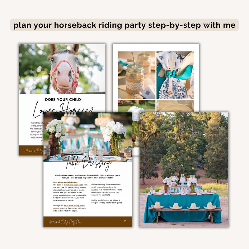 Horseback Riding Birthday Party Plan INSTANT DOWNLOAD