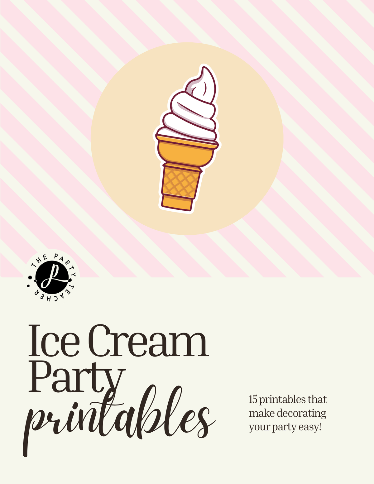 Ice Cream Birthday Party Printables INSTANT DOWNLOAD