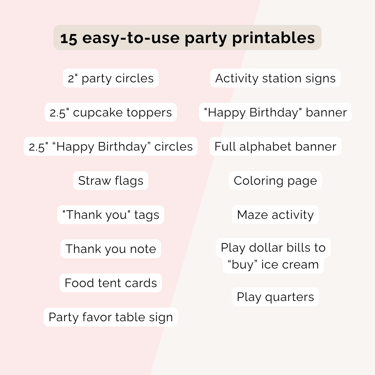 Ice Cream Birthday Party Printables INSTANT DOWNLOAD