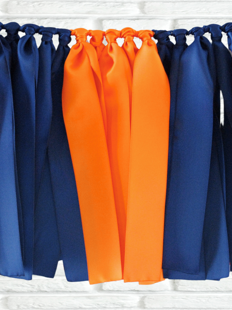 Navy Orange Ribbon Bunting - The Party Teacher - hero image