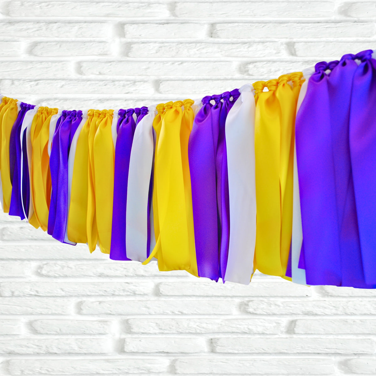 Purple Yellow Ribbon Bunting - The Party Teacher - full view
