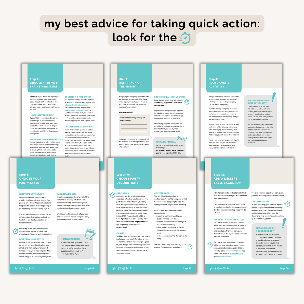 Kids Birthday Party Quick Start Guide INSTANT DOWNLOAD
