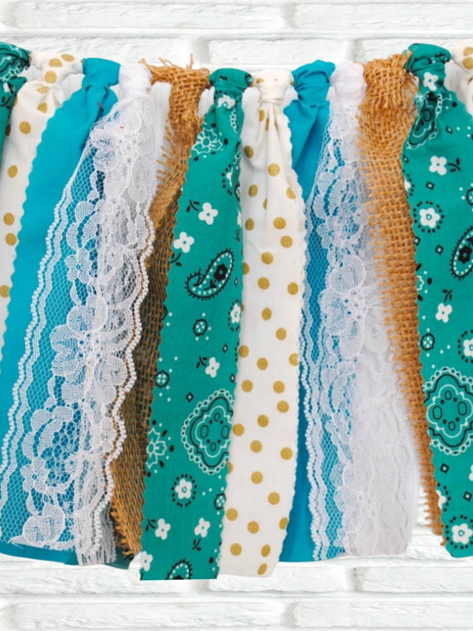 Rustic Teal Fabric Bunting