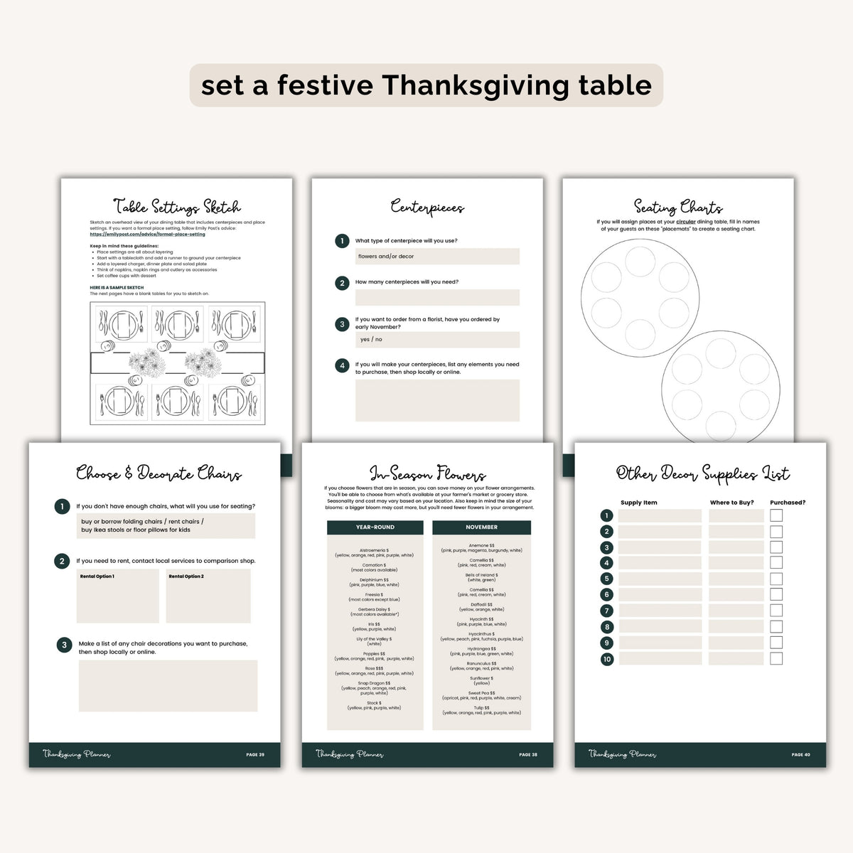 Thanksgiving Planner INSTANT DOWNLOAD