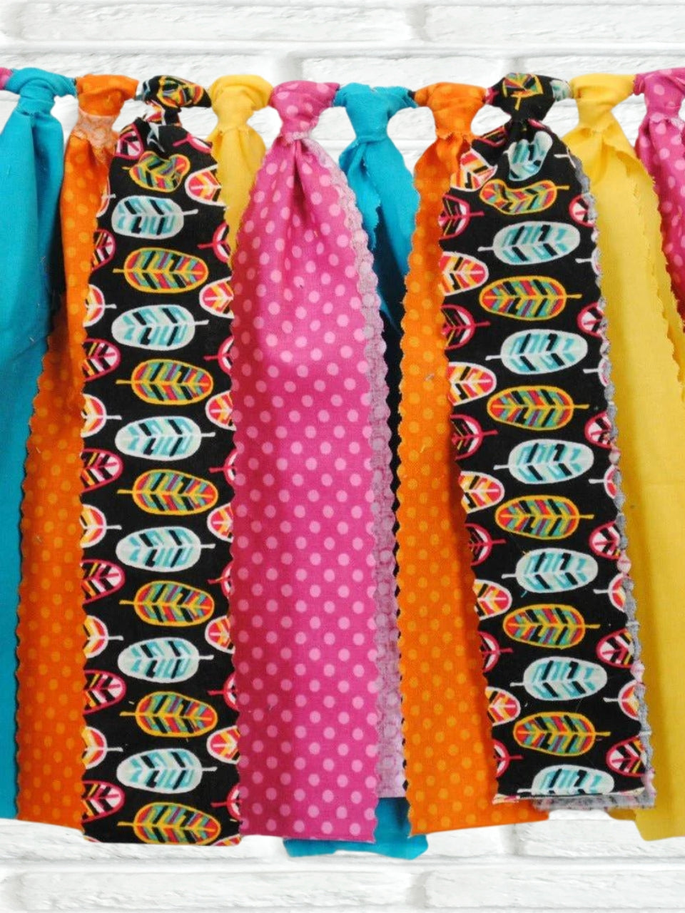 Boho Feather Fabric Bunting