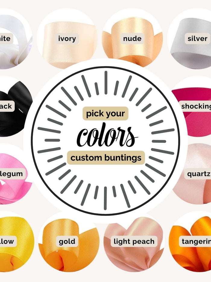 Custom Ribbon Bunting - The Party Teacher - hero image