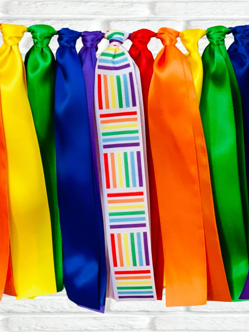 Pride Rainbow Ribbon Bunting - FREE Shipping