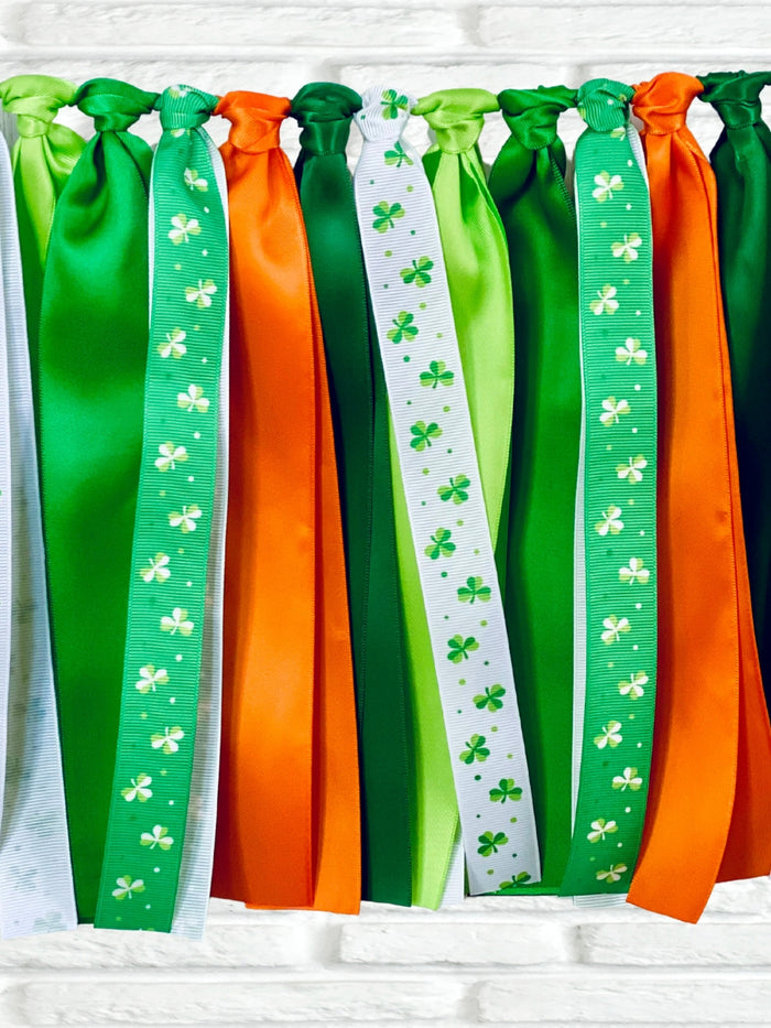 St Patrick's Day Orange Ribbon Bunting - FREE Shipping