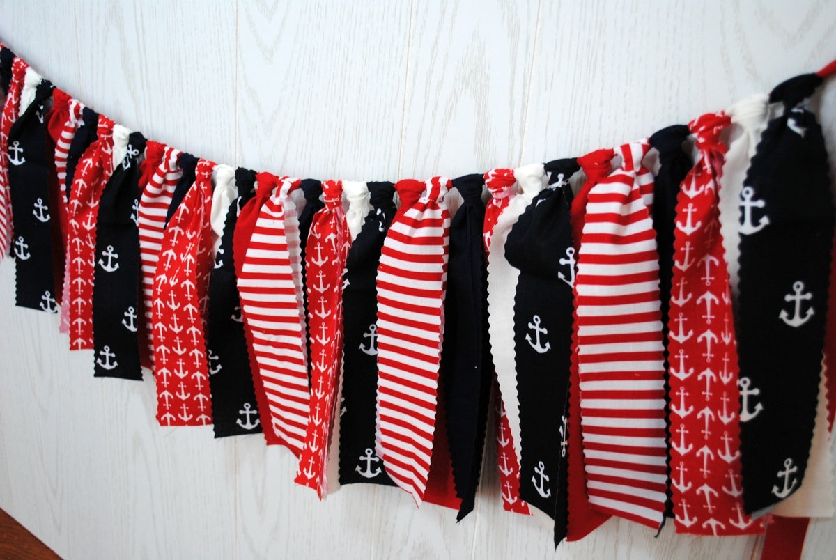 Nautical Fabric Bunting - FREE Shipping - The Party Teacher