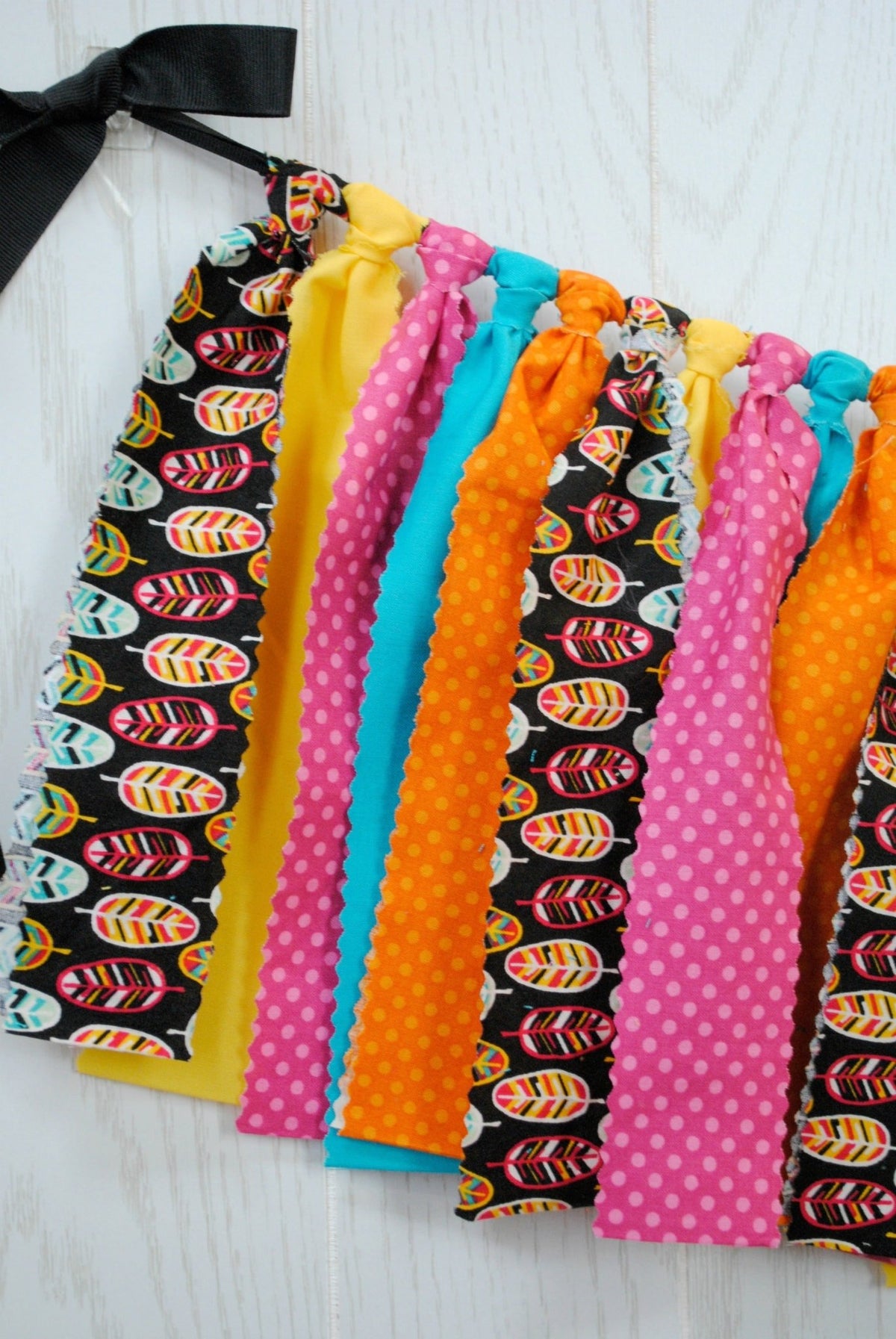 Boho Feather Fabric Bunting - FREE Shipping - The Party Teacher