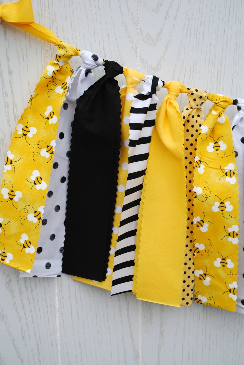 Bumble Bee Fabric Bunting - FREE Shipping - The Party Teacher