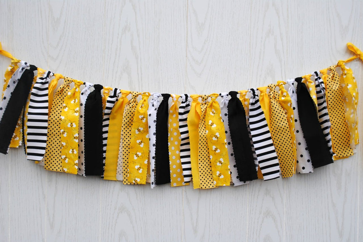 Bumble Bee Fabric Bunting - FREE Shipping - The Party Teacher