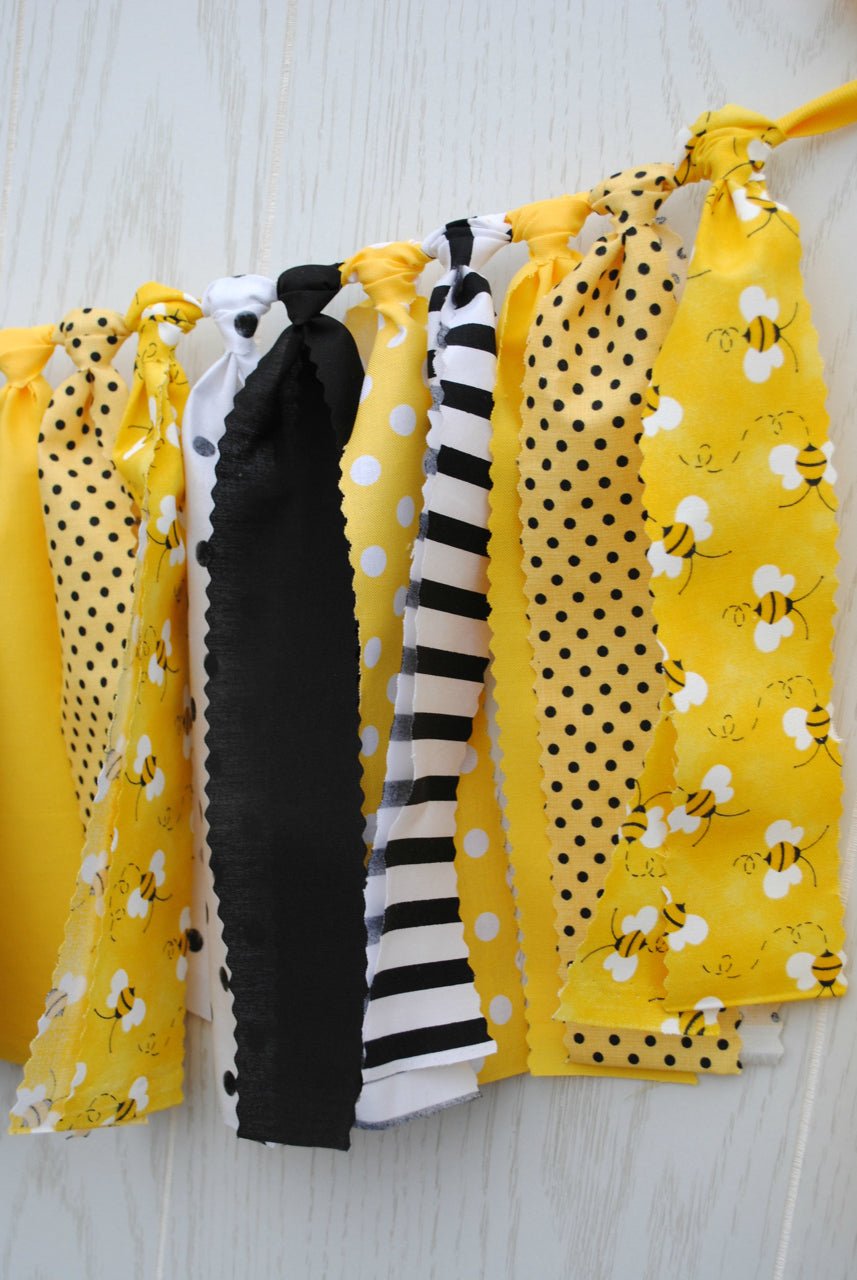 Bumble Bee Fabric Bunting - FREE Shipping - The Party Teacher