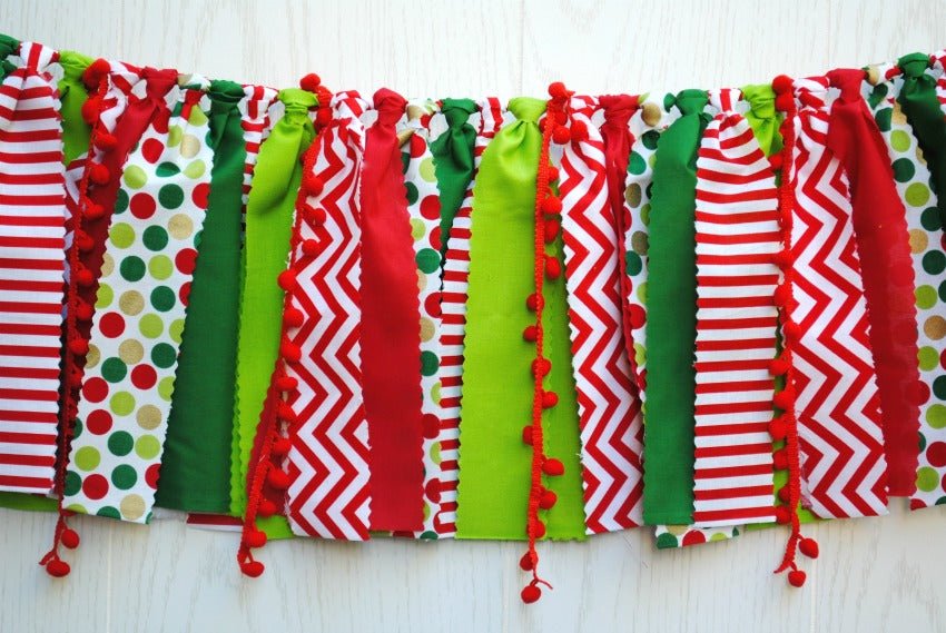 Christmas Fabric Bunting - FREE Shipping - The Party Teacher