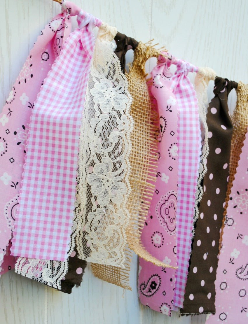 Cowgirl Fabric Bunting - FREE Shipping - The Party Teacher
