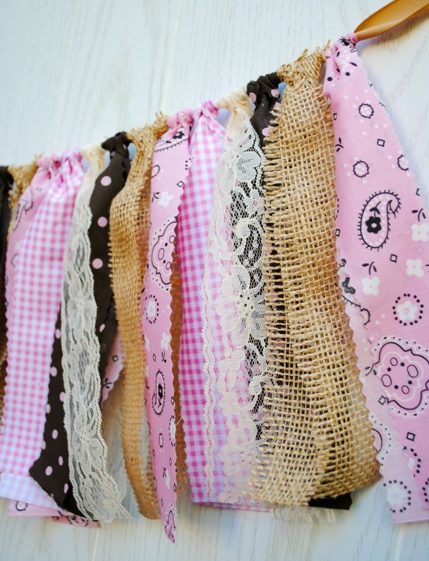 Cowgirl Fabric Bunting - FREE Shipping - The Party Teacher