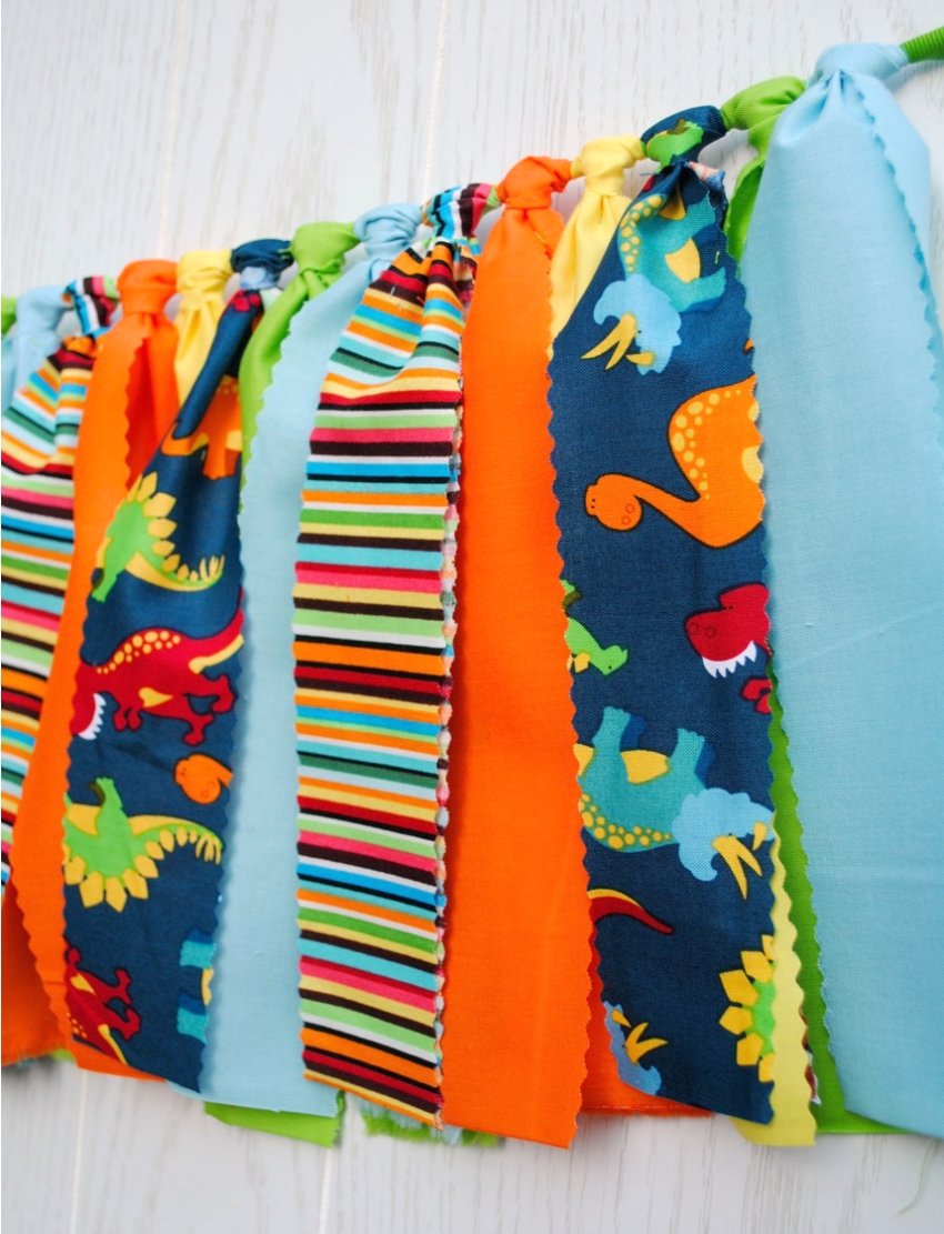 Dinosaur Party Fabric Bunting - FREE Shipping - The Party Teacher