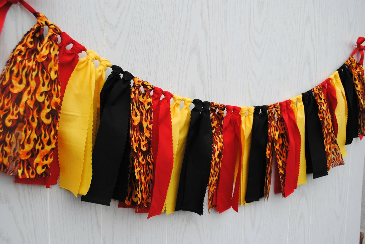 Firefighter Fabric Bunting - FREE Shipping - The Party Teacher