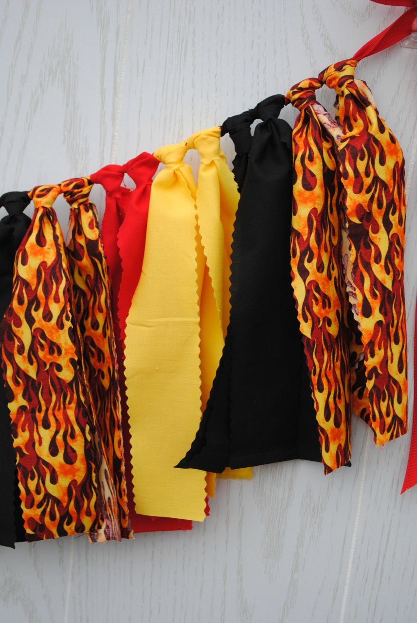 Firefighter Fabric Bunting - FREE Shipping - The Party Teacher
