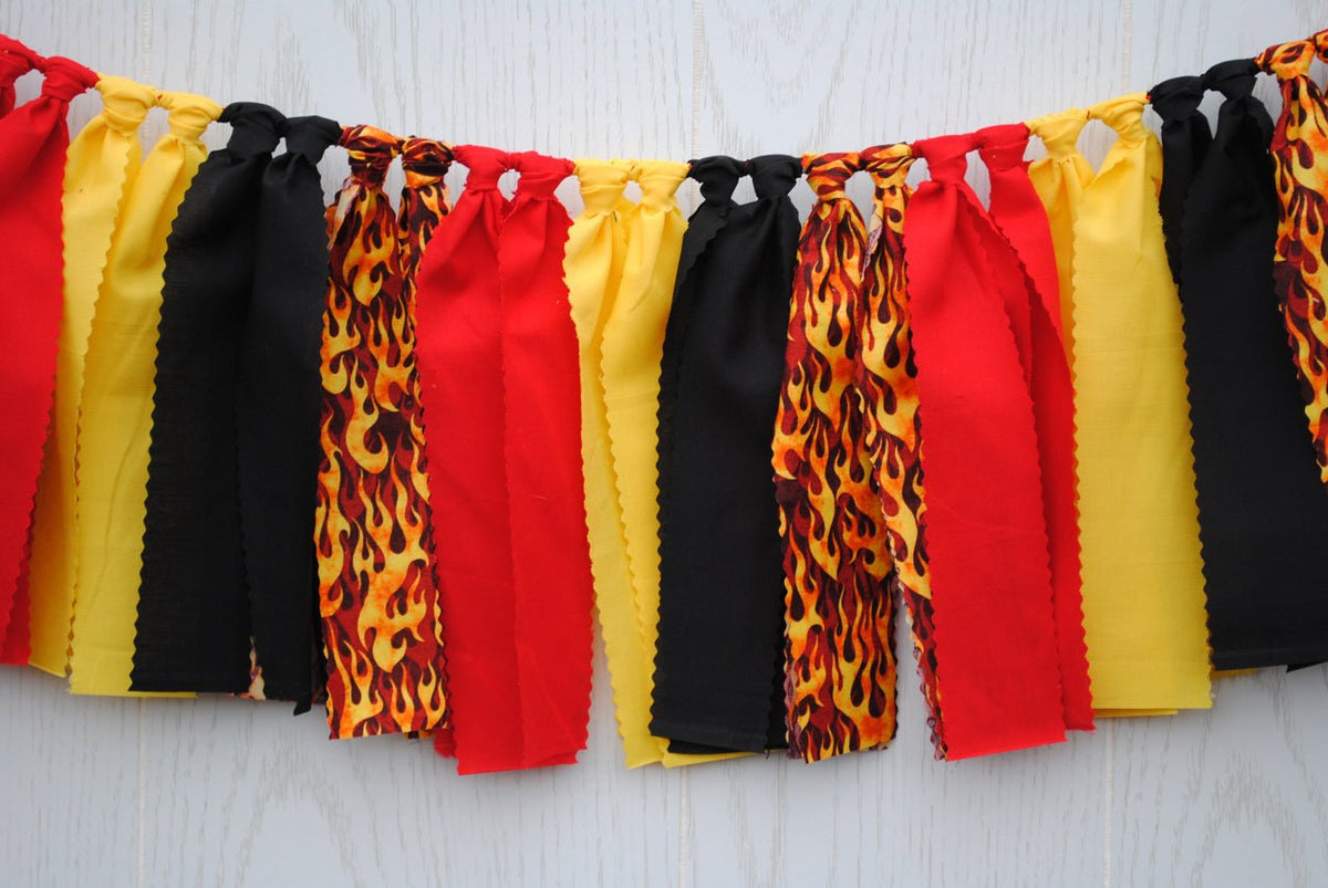 Firefighter Fabric Bunting - FREE Shipping - The Party Teacher
