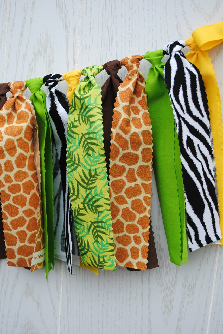 Jungle Safari Fabric Bunting - FREE Shipping - The Party Teacher