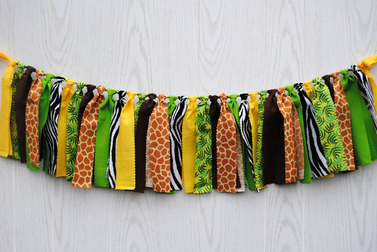 Jungle Safari Fabric Bunting - FREE Shipping - The Party Teacher