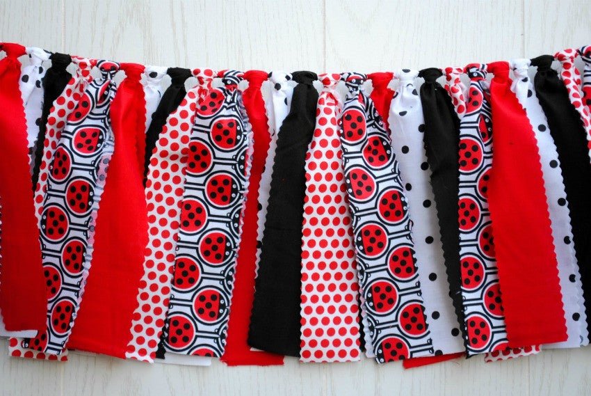 Ladybug Party Fabric Bunting - FREE Shipping - The Party Teacher