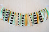 Mint and Gold Fabric Bunting - FREE Shipping - The Party Teacher