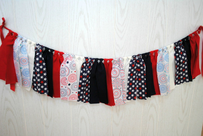 Patriotic Fabric Bunting - FREE Shipping - The Party Teacher