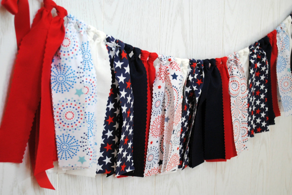 Patriotic Fabric Bunting - FREE Shipping - The Party Teacher