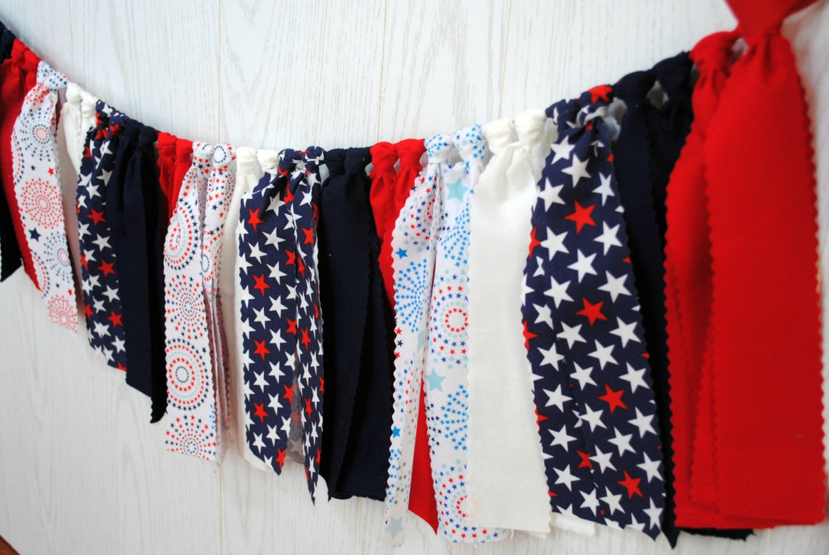 Patriotic Fabric Bunting - FREE Shipping - The Party Teacher