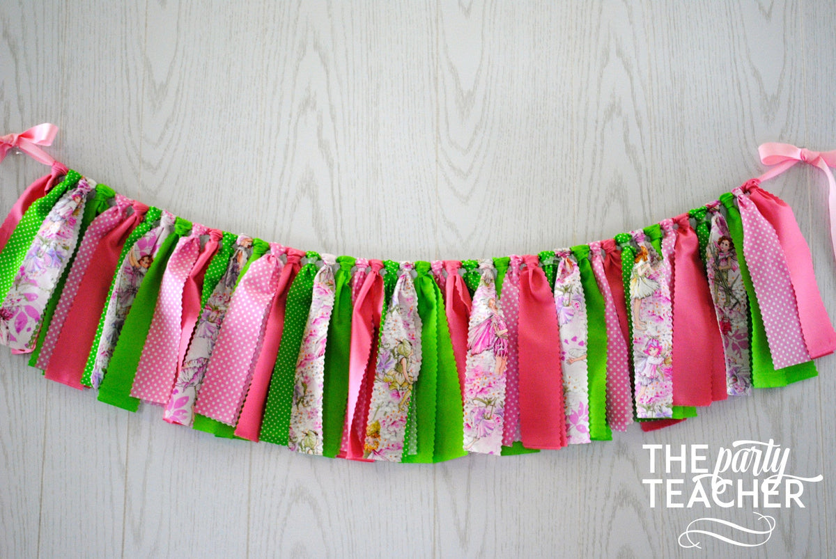Pink Fairy Fabric Bunting - FREE Shipping - The Party Teacher