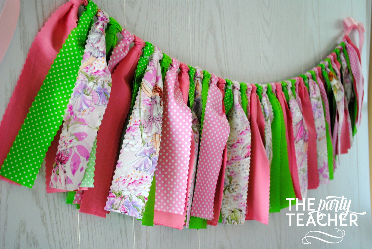 Pink Fairy Fabric Bunting - FREE Shipping - The Party Teacher