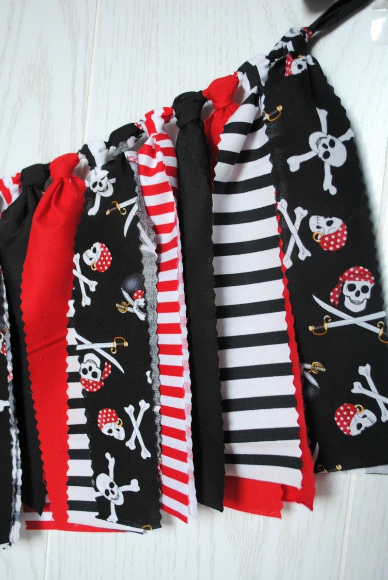 Pirate Party Fabric Bunting - FREE Shipping - The Party Teacher
