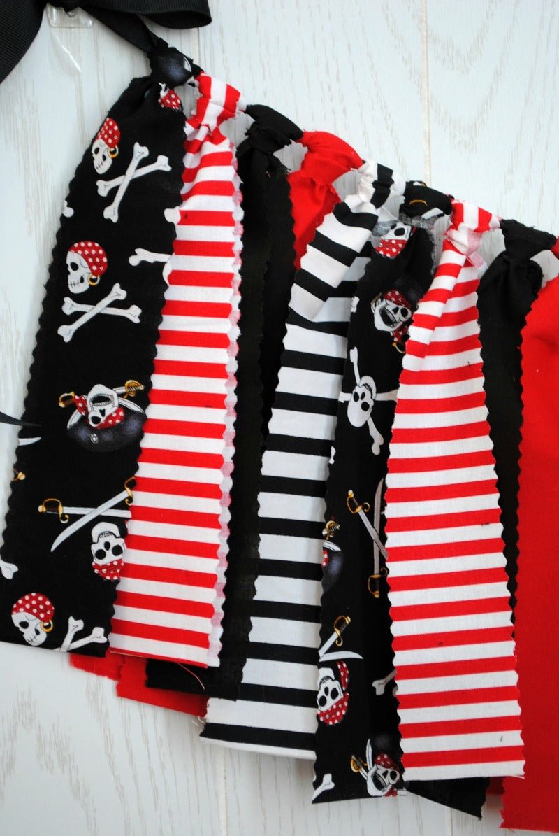 Pirate Party Fabric Bunting - FREE Shipping - The Party Teacher