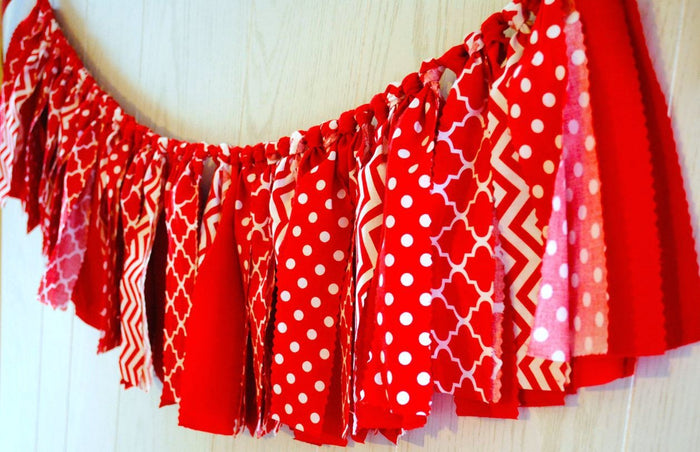 Red Fabric Bunting - FREE Shipping - The Party Teacher