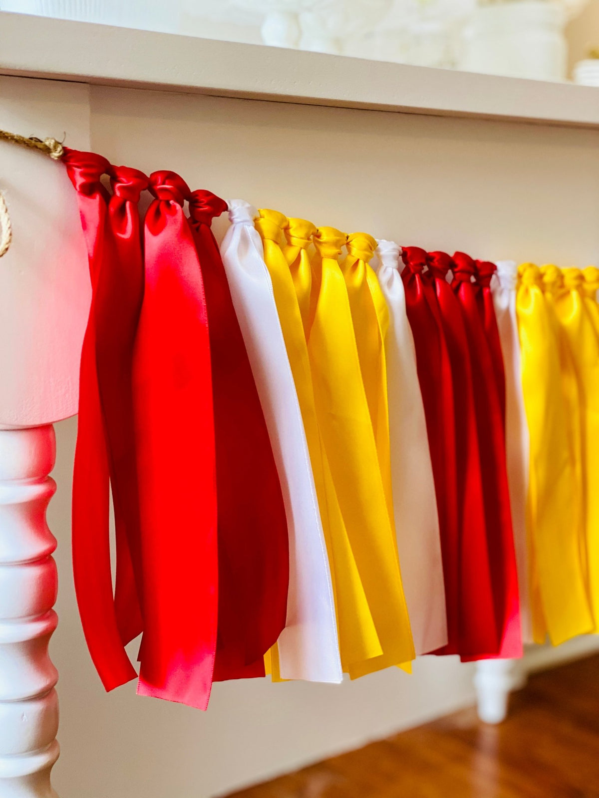 Red Yellow Ribbon Bunting - FREE Shipping - The Party Teacher - left side view