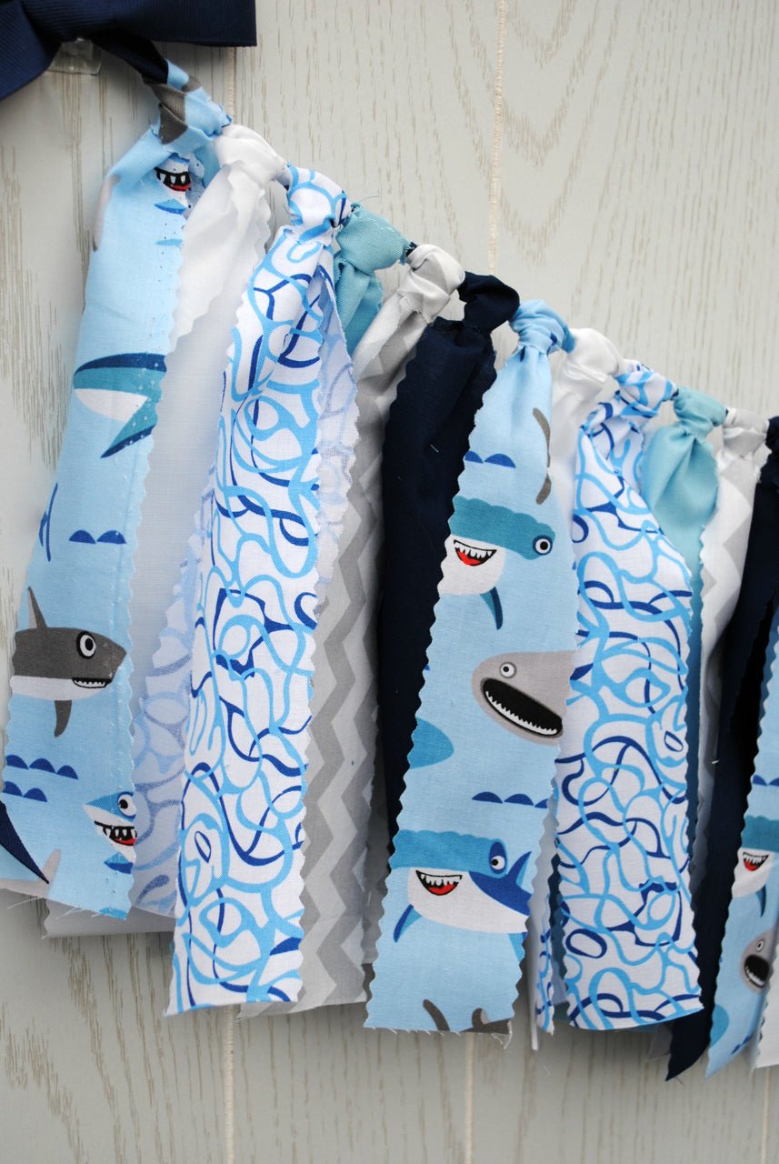 Shark Fabric Bunting - FREE Shipping - The Party Teacher