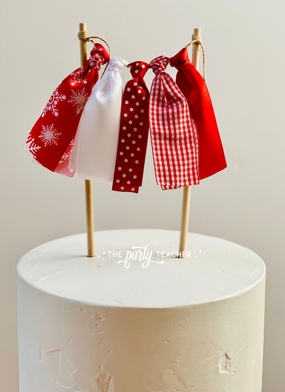 Snowflake Ribbon Cake Topper - The Party Teacher