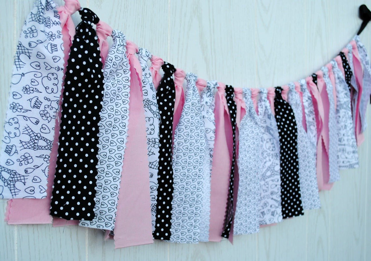 Springtime in Paris Fabric Bunting - FREE Shipping - The Party Teacher
